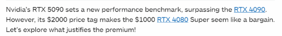 2000美元太贵了！外媒称4080S比5090性价比高