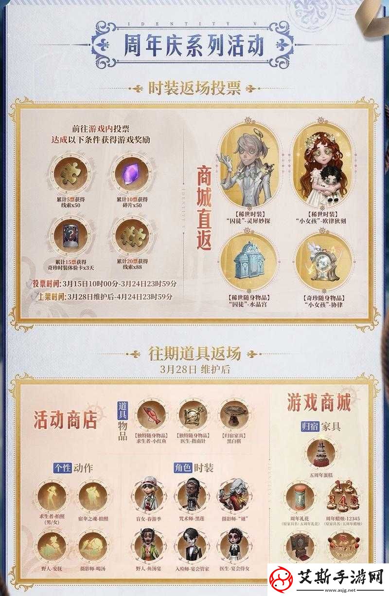 第人格周年返场投票活动参与指南